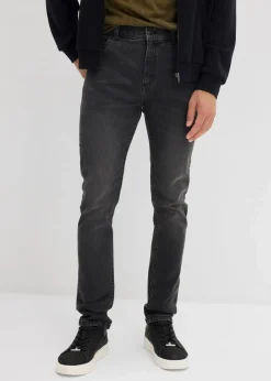 Herren bonprix Jeans|Große Größen|Slim Fit Stretch-Jeans, Straight