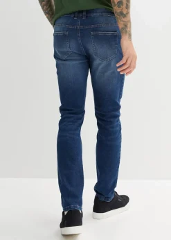 New Slim Fit Stretch-Jeans, Straight Herren Jeans|Große Größen