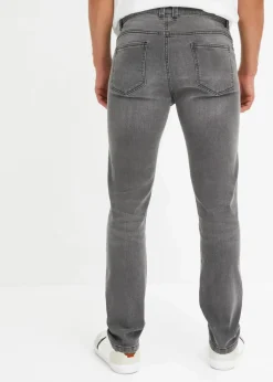 Herren bonprix Große Größen|Jeans|Slim Fit Stretch-Jeans, Straight