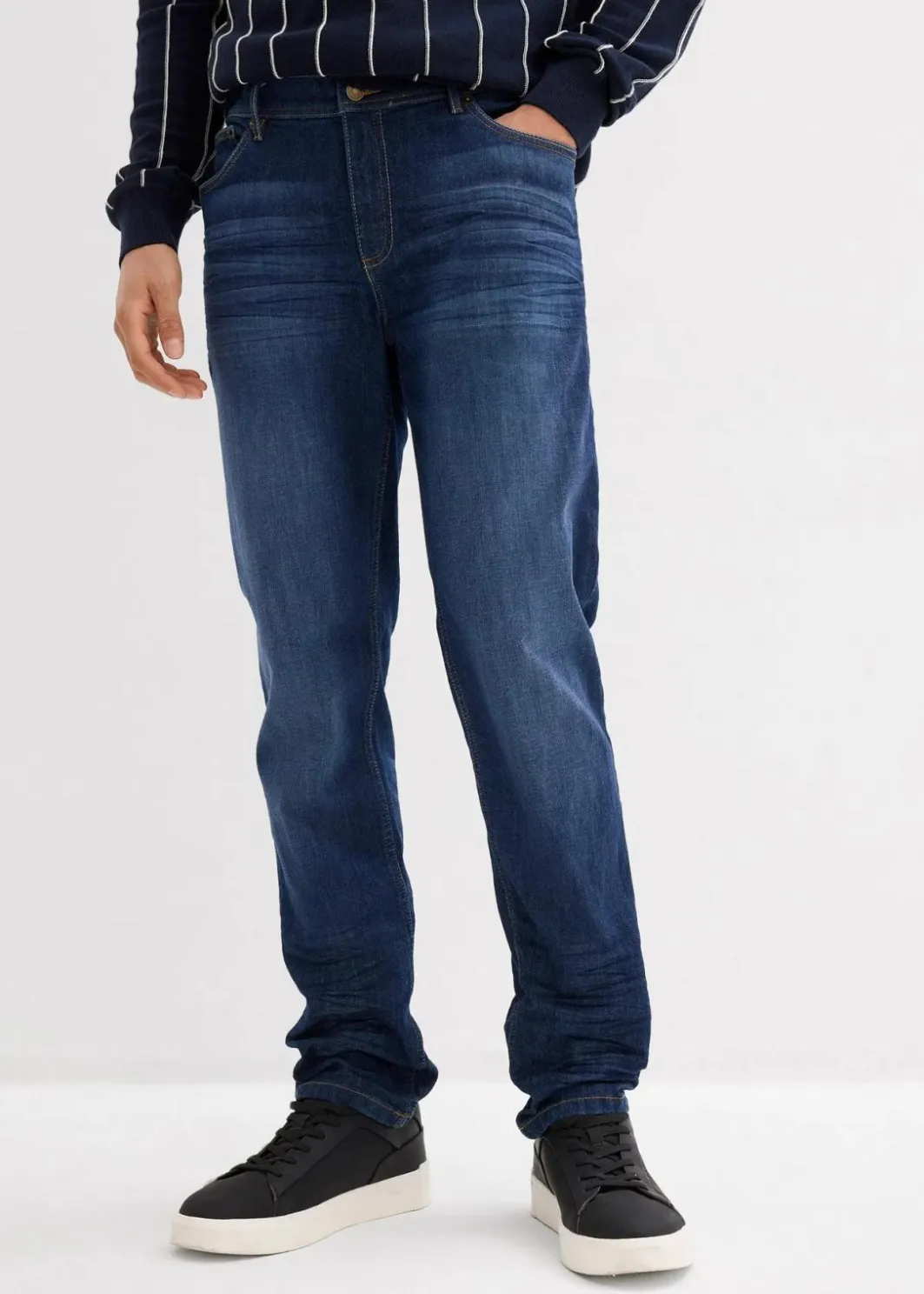 Slim Fit Stretch-Jeans, Tapered Herren Große Größen|Jeans