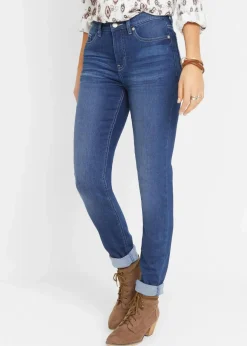 Damen bonprix Kurzgrößen|Bekleidung·Shirts & Tops|Slim Jeans Mid Waist, Stretch