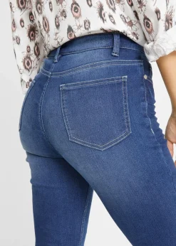 Damen bonprix Kurzgrößen|Bekleidung·Shirts & Tops|Slim Jeans Mid Waist, Stretch
