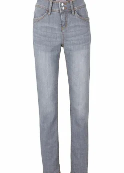 Damen bonprix Jeans|Kurzgrößen|Slim-Fit-Jeans High Waist, Komfort-Stretch