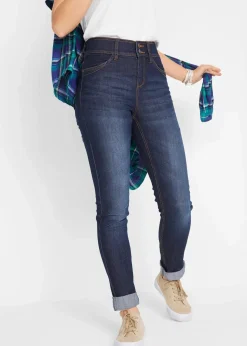 Damen bonprix Kurzgrößen|Bekleidung·Shirts & Tops|Slim-Fit-Jeans High Waist, Komfort-Stretch