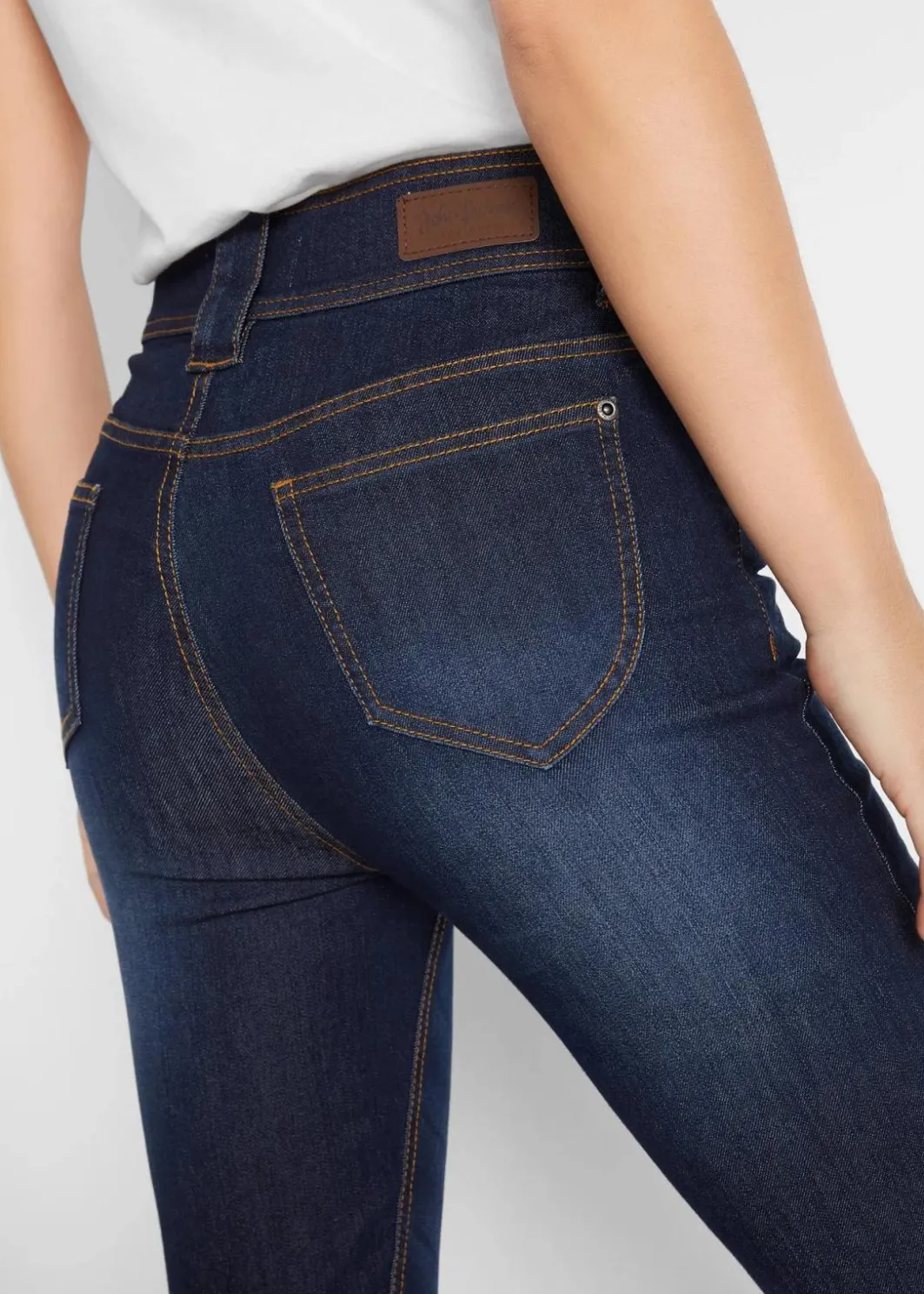 Damen bonprix Kurzgrößen|Bekleidung·Shirts & Tops|Slim-Fit-Jeans High Waist, Komfort-Stretch