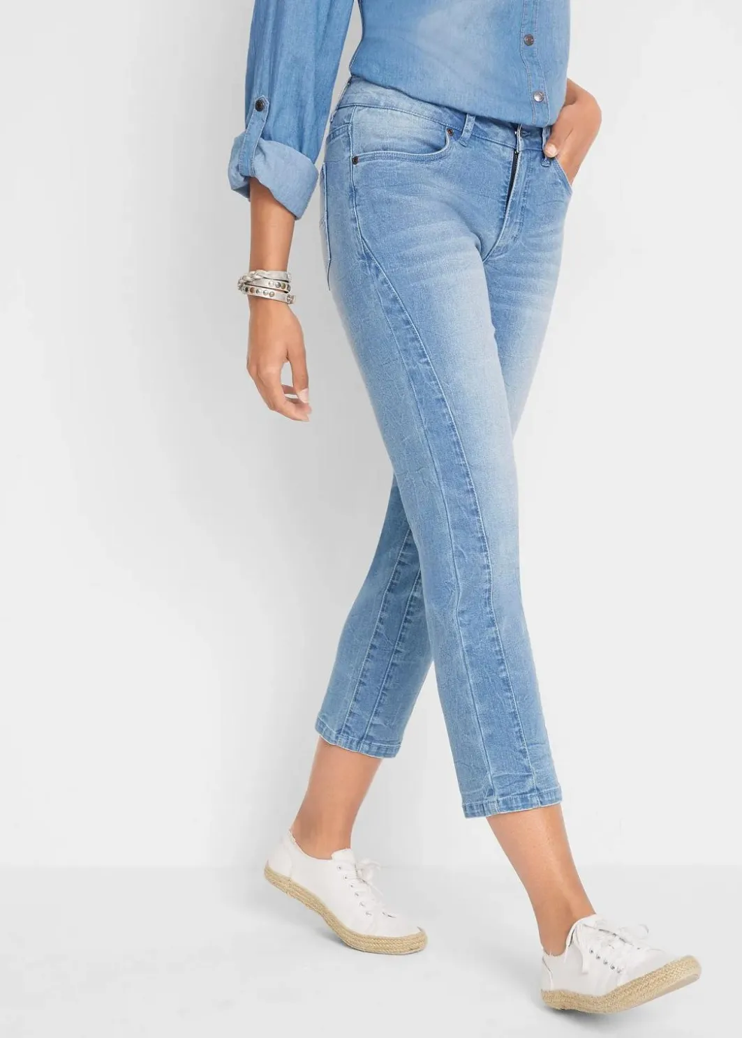Sale Slim-Fit-Jeans Mid Waist, cropped Damen Bekleidung·Shirts & Tops|Jeans