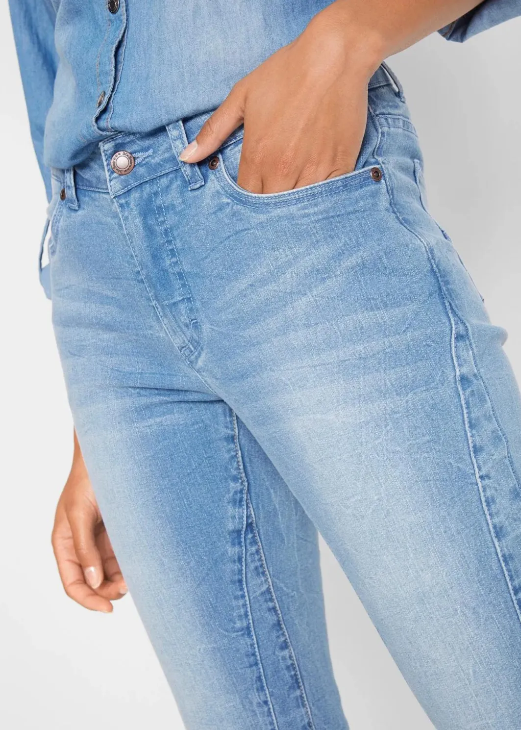 Sale Slim-Fit-Jeans Mid Waist, cropped Damen Bekleidung·Shirts & Tops|Jeans