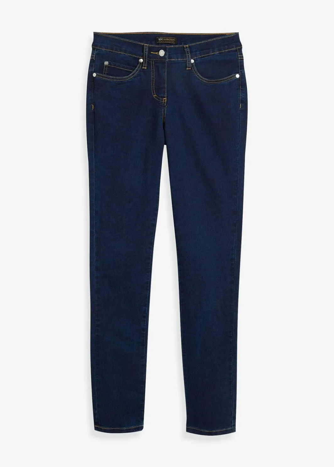 Damen bonprix Jeans|Kurzgrößen|Slim-Fit-Jeans Mid Waist, Super Stretch