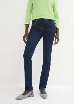 Damen bonprix Jeans|Kurzgrößen|Slim-Fit-Jeans Mid Waist, Super Stretch