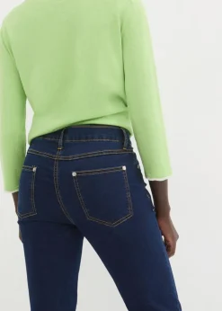 Damen bonprix Jeans|Kurzgrößen|Slim-Fit-Jeans Mid Waist, Super Stretch