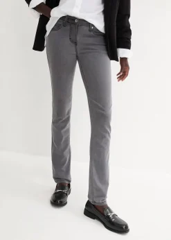 Damen bonprix Jeans|Kurzgrößen|Slim-Fit-Jeans Mid Waist, Super Stretch