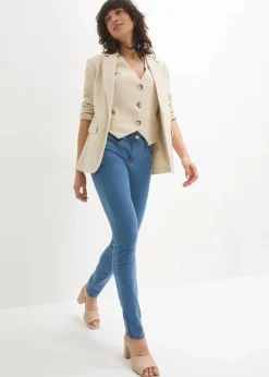 Hot Slim-Fit-Jeans Mid Waist, Super Stretch Damen Jeans|Kurzgrößen