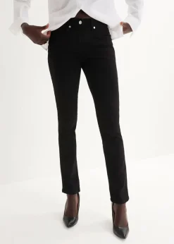 Damen bonprix Jeans|Kurzgrößen|Slim-Fit-Jeans Mid Waist, Super Stretch