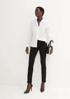 Damen bonprix Jeans|Kurzgrößen|Slim-Fit-Jeans Mid Waist, Super Stretch