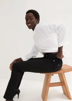 Damen bonprix Jeans|Kurzgrößen|Slim-Fit-Jeans Mid Waist, Super Stretch