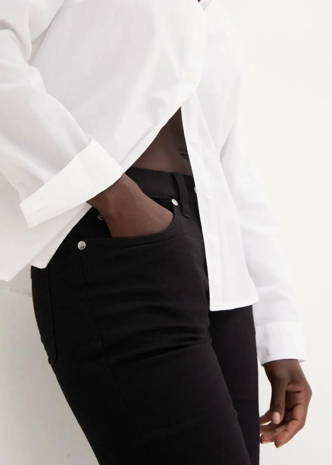 Damen bonprix Jeans|Kurzgrößen|Slim-Fit-Jeans Mid Waist, Super Stretch