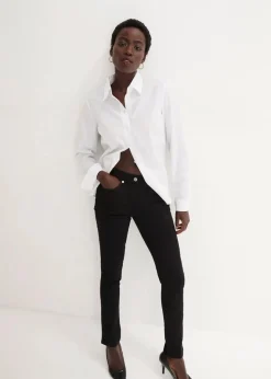 Damen bonprix Jeans|Kurzgrößen|Slim-Fit-Jeans Mid Waist, Super Stretch