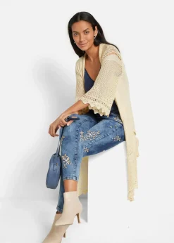 Slim-Fit-Jeans mit floraler Stickerei Damen Bekleidung·Shirts & Tops|Jeans