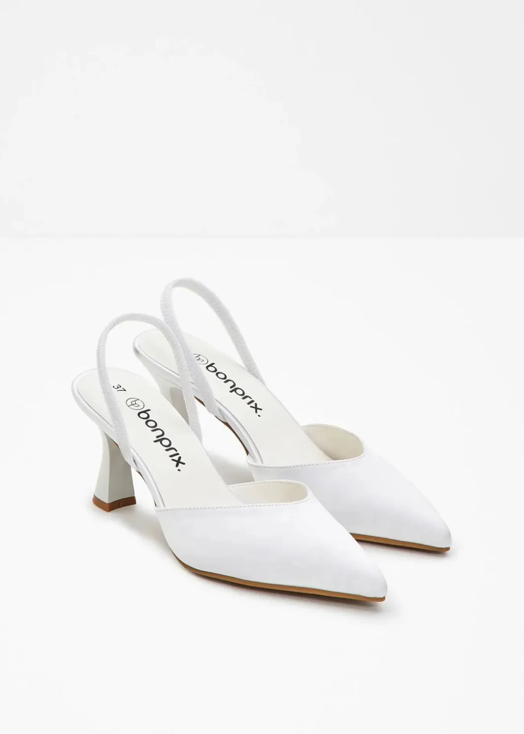 Damen bonprix Pumps|Slingpumps in Satin-Optik