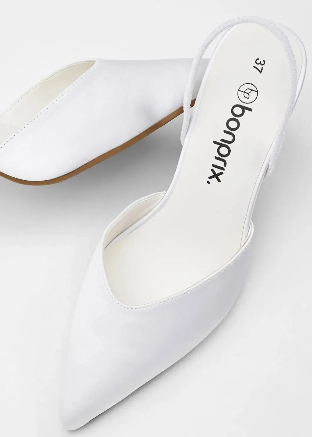 Damen bonprix Pumps|Slingpumps in Satin-Optik