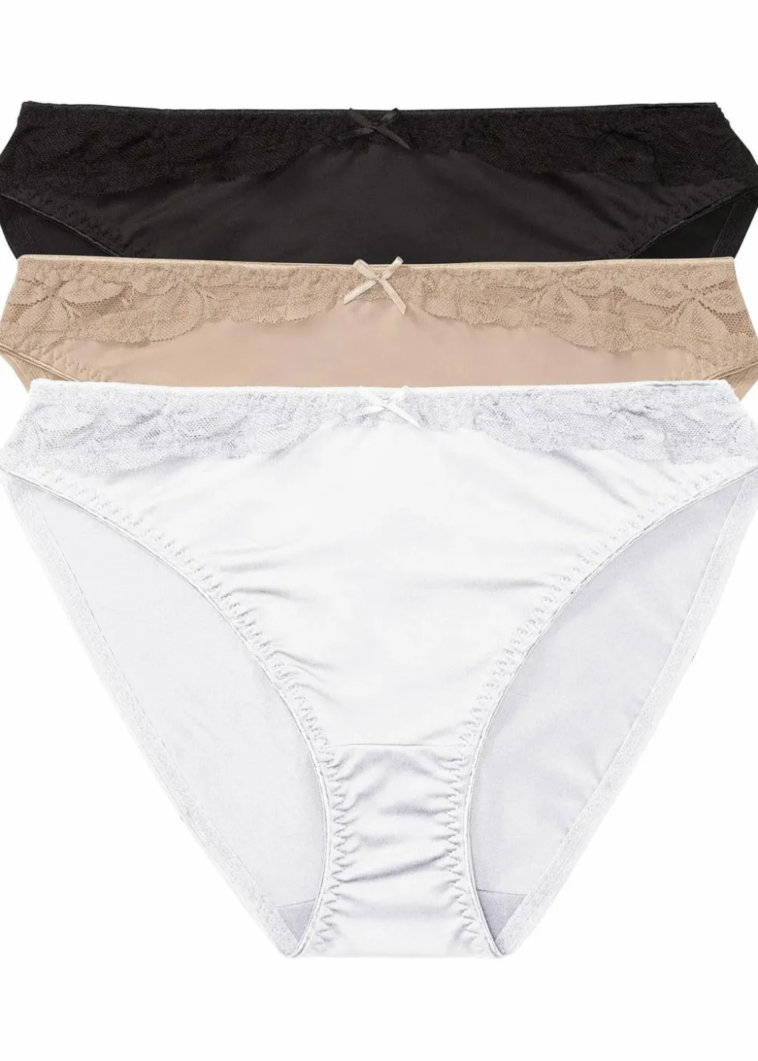 Damen bonprix Nachhaltigere Materialien|Höschen|Slip mit Spitze (3er Pack)