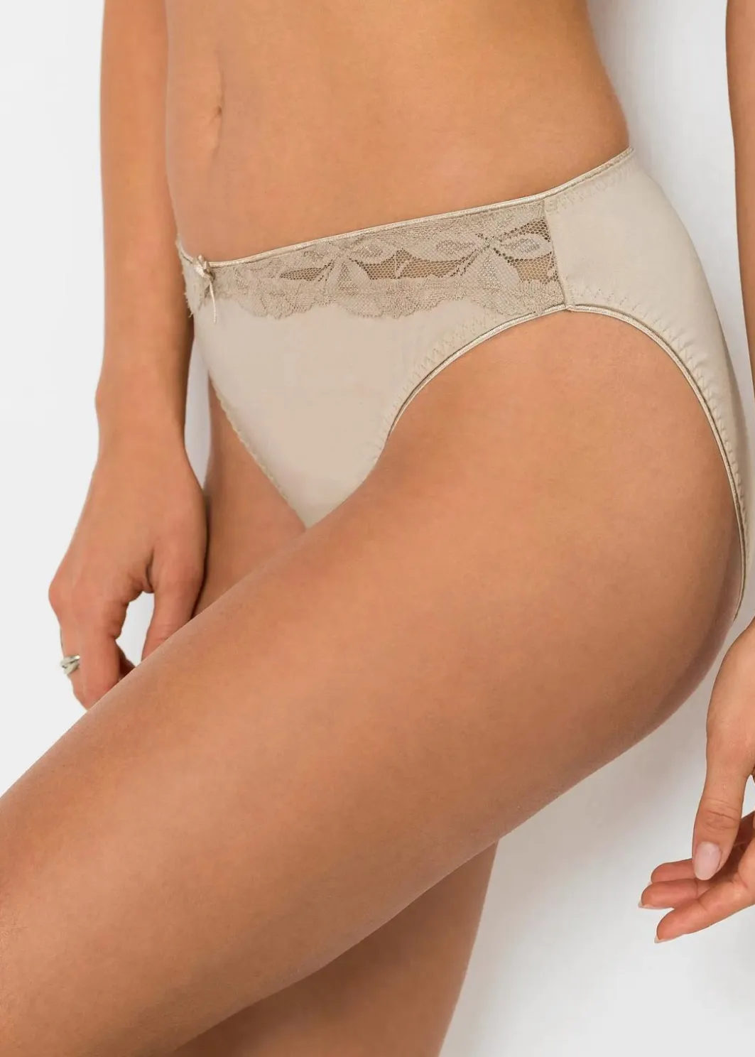 Damen bonprix Nachhaltigere Materialien|Höschen|Slip mit Spitze (3er Pack)