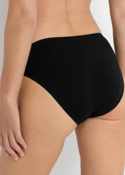 Damen bonprix Wäsche·Baumwollunterwäsche|Wäsche·Höschen|Slip mit Spitze (4er Pack)