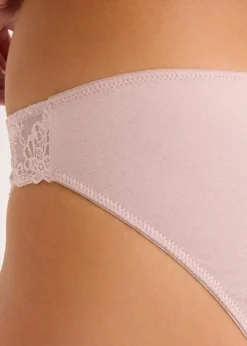 Slip mit Spitze (4er Pack) Damen Wäsche·Baumwollunterwäsche|Wäsche·Höschen