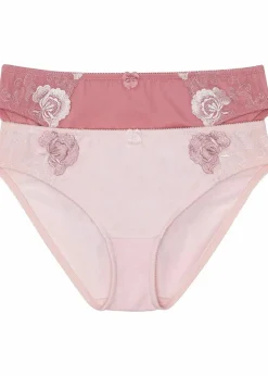 Slip mit Stickerei (2er Pack) Damen Nachhaltigere Materialien|Höschen