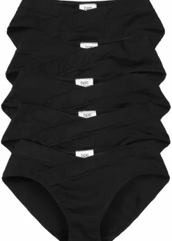 Damen bonprix Wäsche·Basics|Wäsche·Baumwollunterwäsche|Slip mit V-Shape (5er Pack)