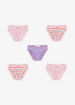 Kinder bonprix Mehrfachpacks|Mädchen·Unterwäsche|Slip mit weicher Baumwolle (5er Pack)