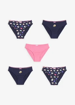 Kinder bonprix Mehrfachpacks|Mädchen·Unterwäsche|Slip mit weicher Baumwolle (5er Pack)