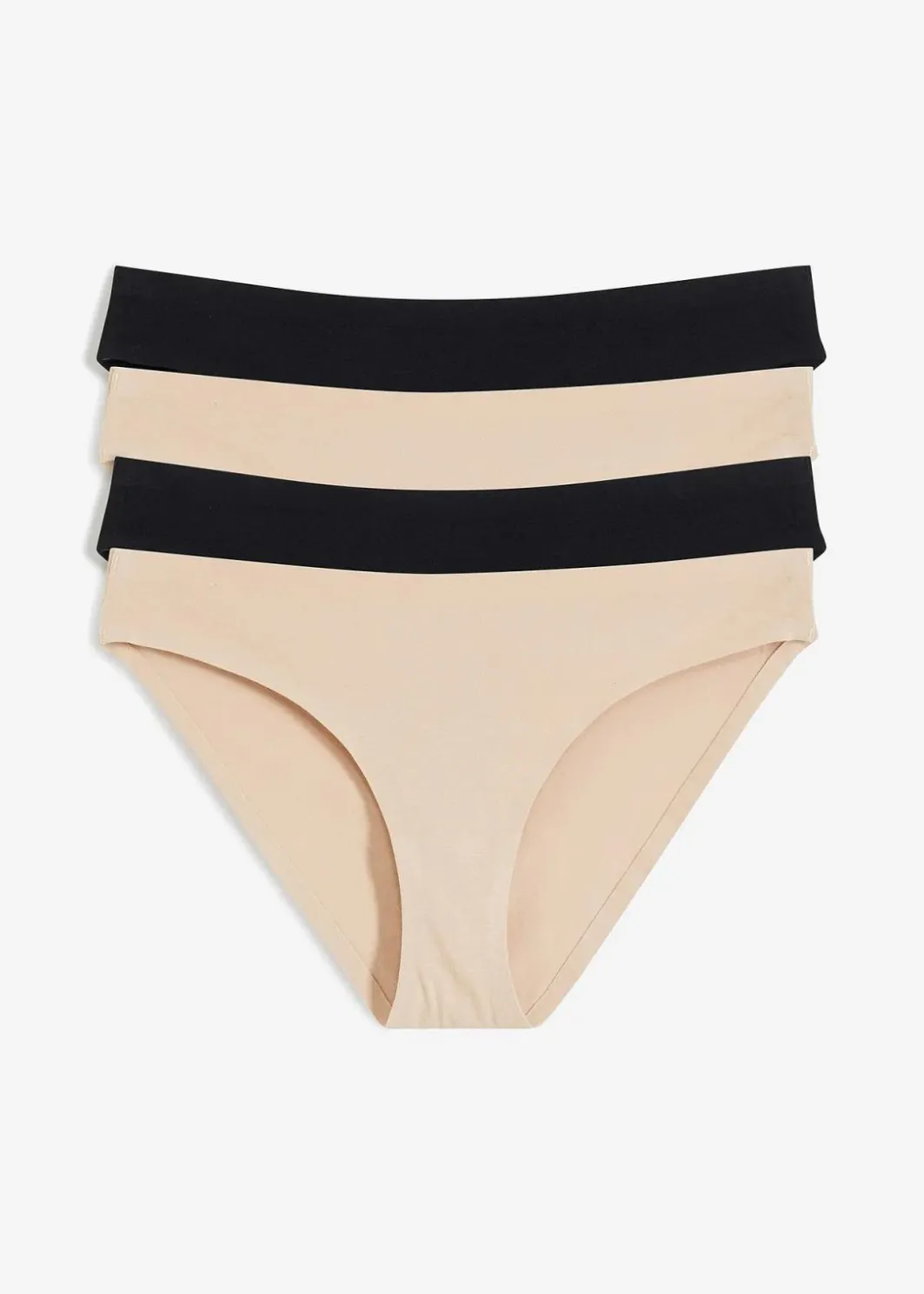 Damen bonprix Wäsche·Baumwollunterwäsche|Wäsche·Höschen|Slip ohne sichtbare Abdrücke aus Bio-Baumwolle (4er Pack)