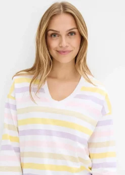 Damen bonprix Shirts & Tops|Slub-Shirt aus Bio-Baumwolle, 3/4 Arm