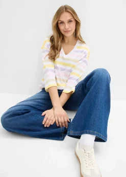 Damen bonprix Shirts & Tops|Slub-Shirt aus Bio-Baumwolle, 3/4 Arm
