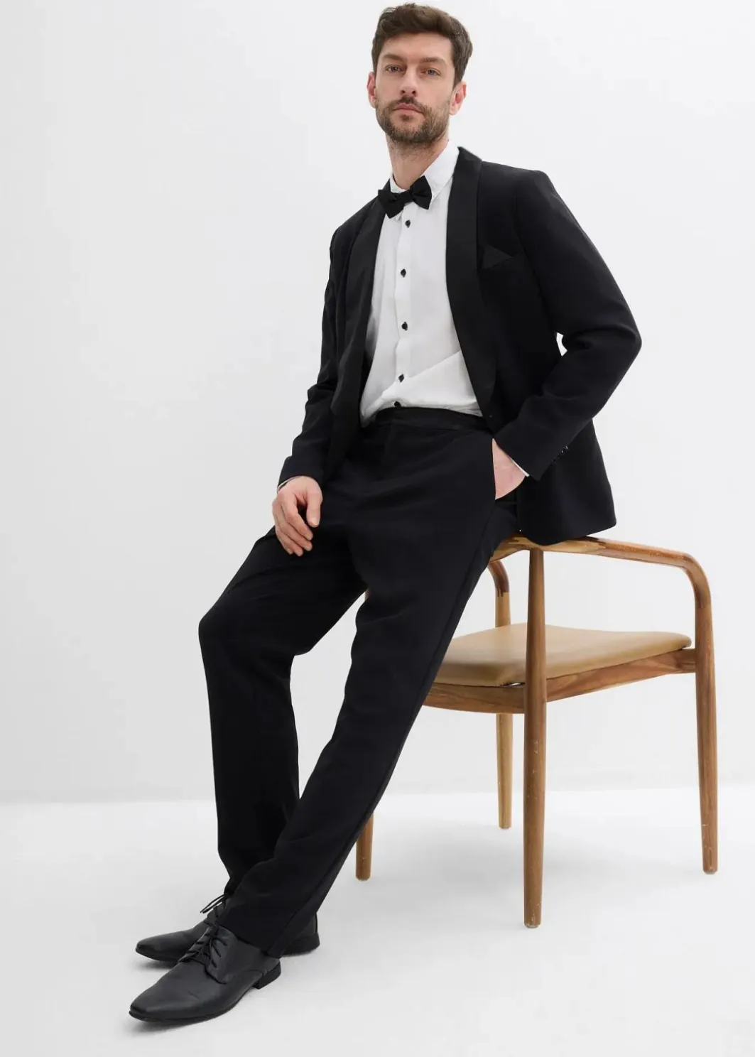 Herren bonprix Große Größen|Anzüge & Sakkos|Smoking-Sakko mit Stretch-Anteil, Slim Fit