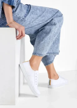 Outlet Sneaker aus Baumwoll-Canvas mit Stickerei Damen Sneaker|Sneaker