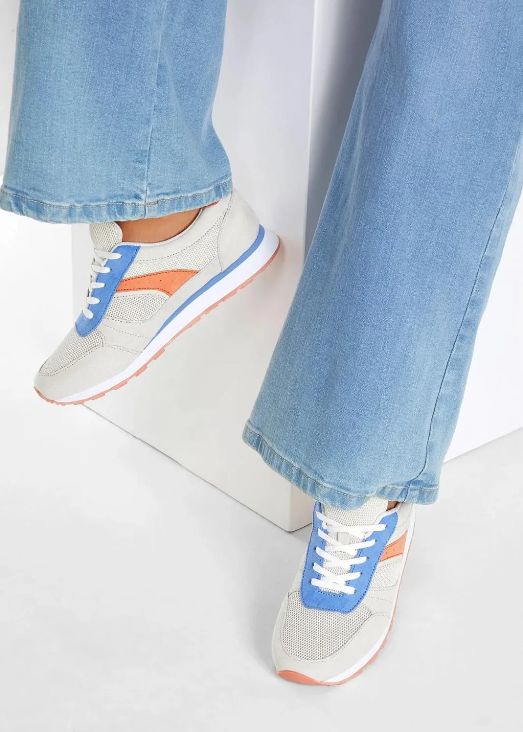 Damen bonprix Sport- & Trekkingschuhe|Sneaker|Sneaker mit Mesh-Einsatz