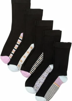 Damen bonprix Nachhaltigere Materialien|Socken & Strumpfhosen|Socken mit druckfreiem Bündchen mit Bio-Baumwolle (5er Pack)