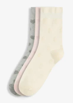 Damen bonprix Socken & Strumpfhosen|Socken mit Frottee-Muster und druckfreiem Bündchen (3er Pack), soft touch