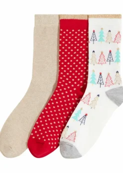 Damen bonprix Nachhaltigere Materialien|Socken & Strumpfhosen|Socken mit Glitzergarn mit Bio-Baumwolle (3er Pack)