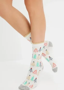Damen bonprix Nachhaltigere Materialien|Socken & Strumpfhosen|Socken mit Glitzergarn mit Bio-Baumwolle (3er Pack)