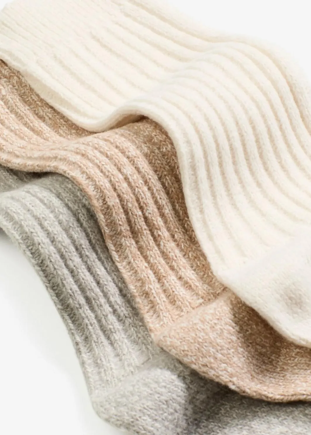 Outlet Socken mit Rippe und Flauschgarn (3er Pack) Damen Homewear|Socken & Strumpfhosen