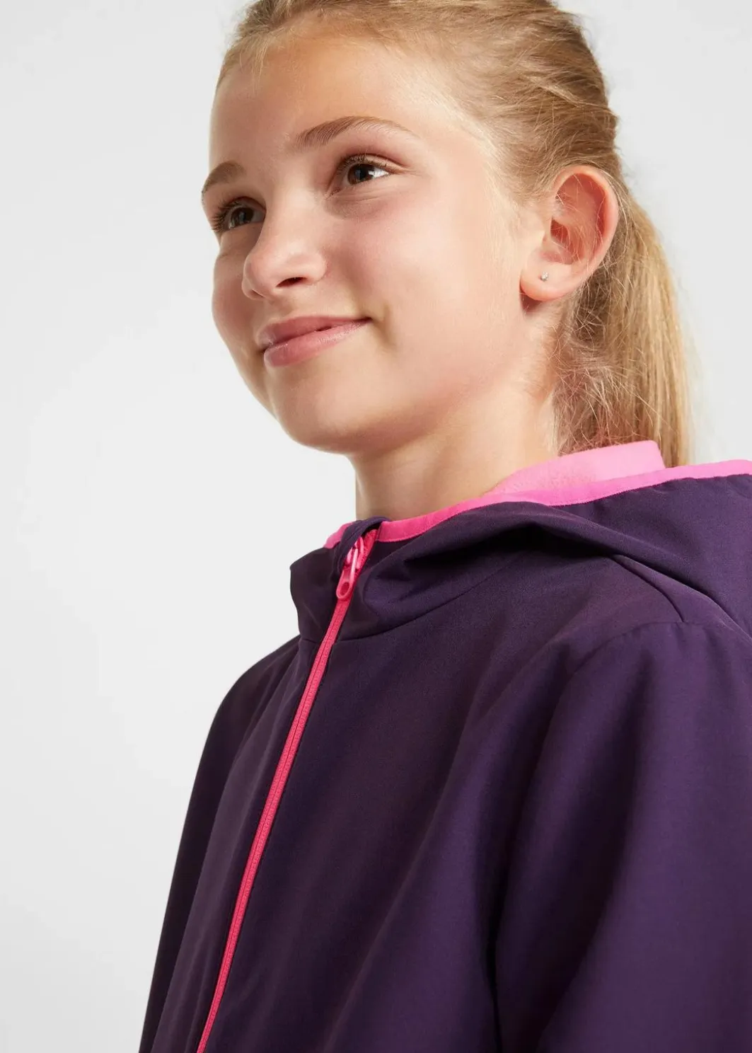 Clearance Softshelljacke mit Kapuze, wasserabweisend Kinder Mädchen 2-8 Jahre·Nachhaltigere Materialien|Mädchen 9-16 Jahre·Nachhaltigere Materialien