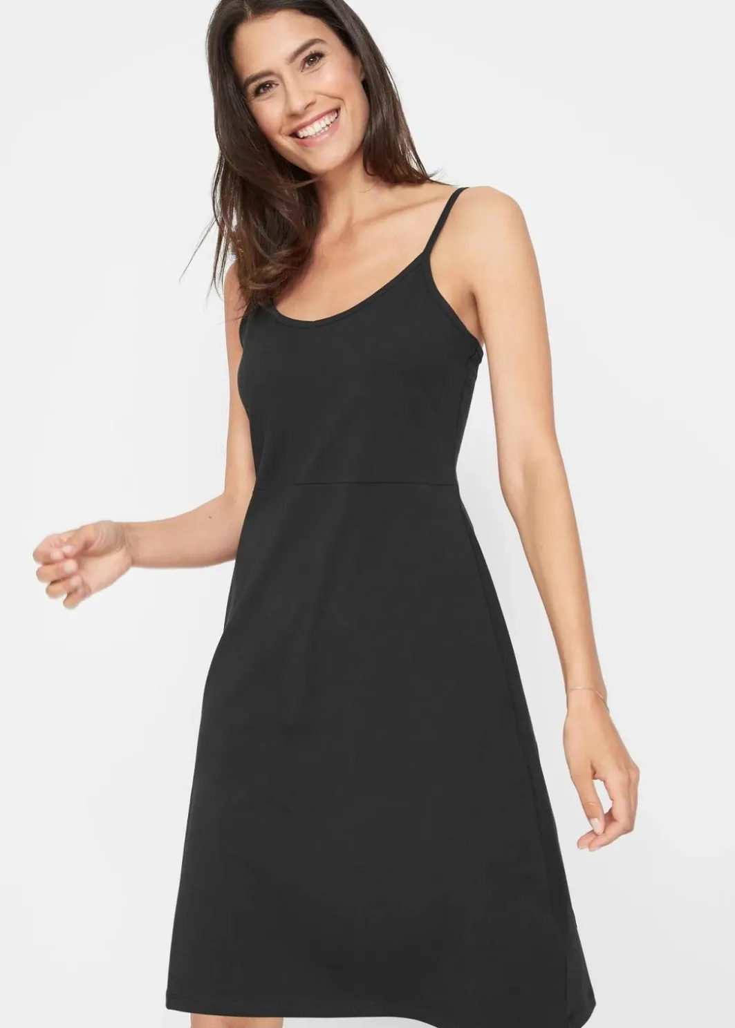 Damen bonprix Basics|Nachhaltigere Materialien|Sommer-Jersey-Kleid mit verstellbaren Trägern