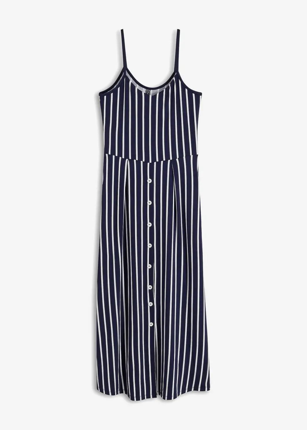 Damen bonprix Kleider|Nachhaltigere Materialien|Sommerliches Jerseykleid mit Knopfleiste und Streifen