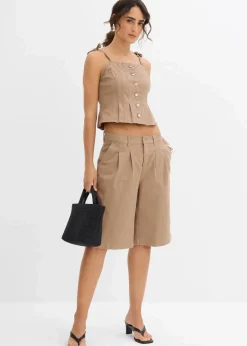 Damen bonprix Zweiteiler & Sets|Shirts & Tops|Spaghettiträger-Top aus elastischem Baumwoll-Mix