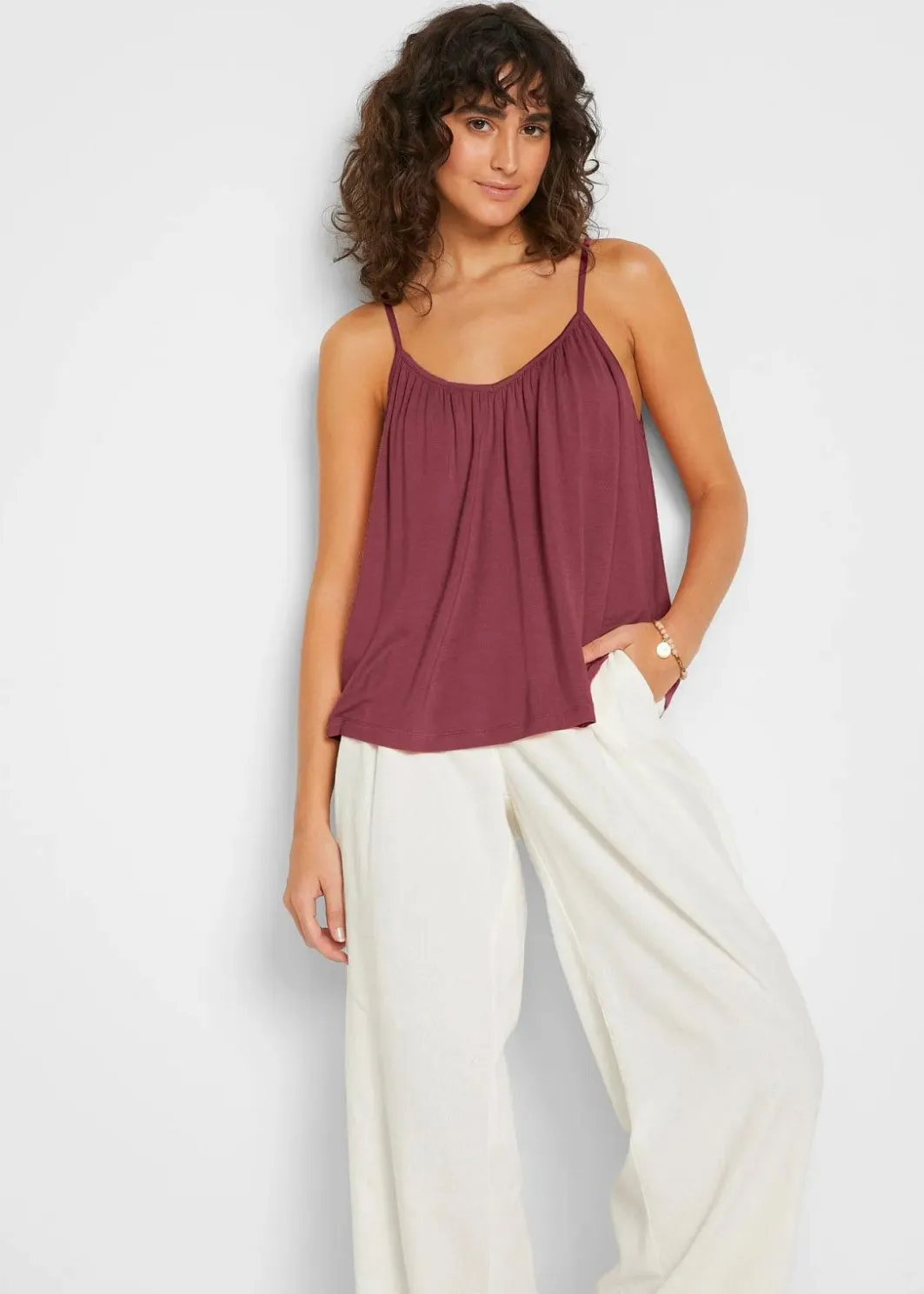 Hot Spaghettiträger-Top aus fließender Viskose Damen Nachhaltigere Materialien|Shirts & Tops