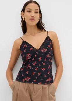 Best Spaghettiträger-Top aus Mesh Damen Shirts & Tops