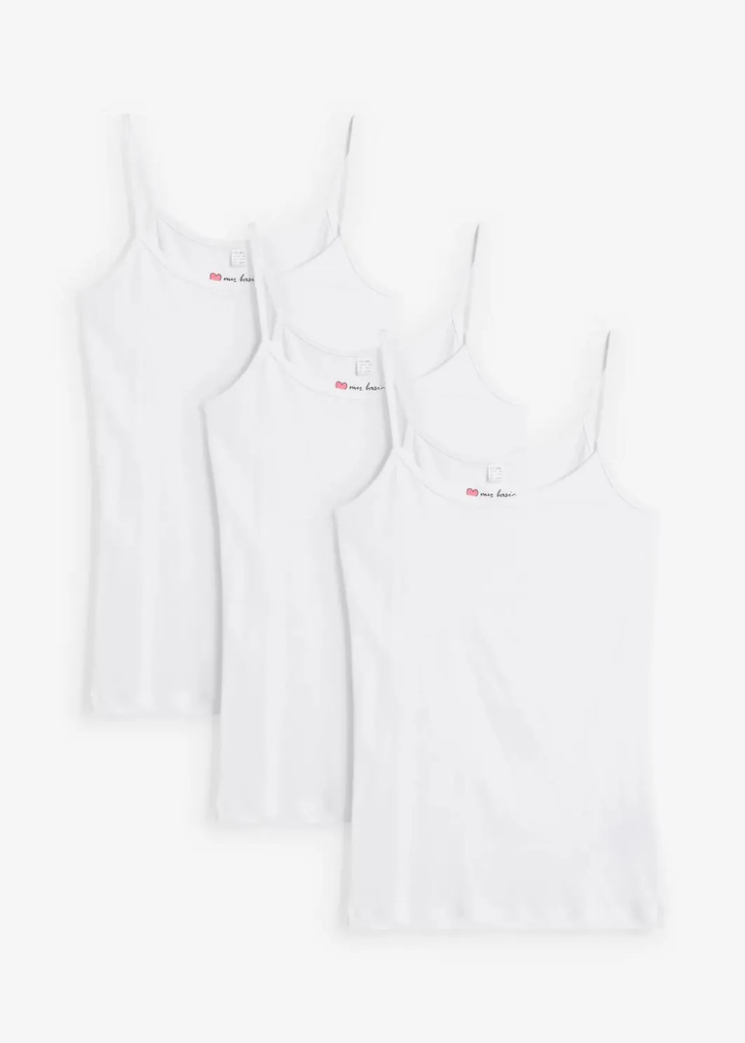 Discount Spaghettiträger-Top aus reiner Baumwolle (3er Pack) Damen Shirts & Tops|Basics